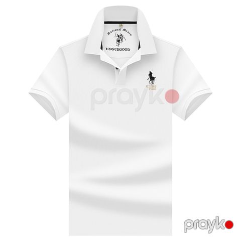 Kişilər üçün qısaqol polo 57-1413, ağ, pambıq, ölçü 3XL