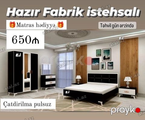 Yataq otağı dəsti – zavod istehsalı - Komplekt: 2 qapılı şkaf — Bakı