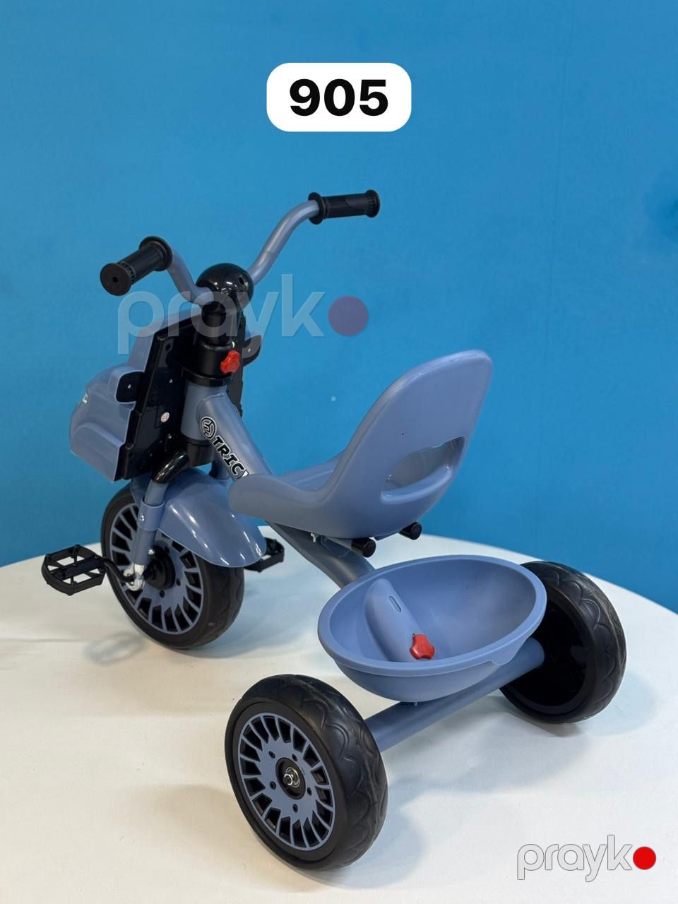 Uşaq üçtəkərli velosipedi AYKN_903, işıqlı, göy — Mallar, Bakı (2)