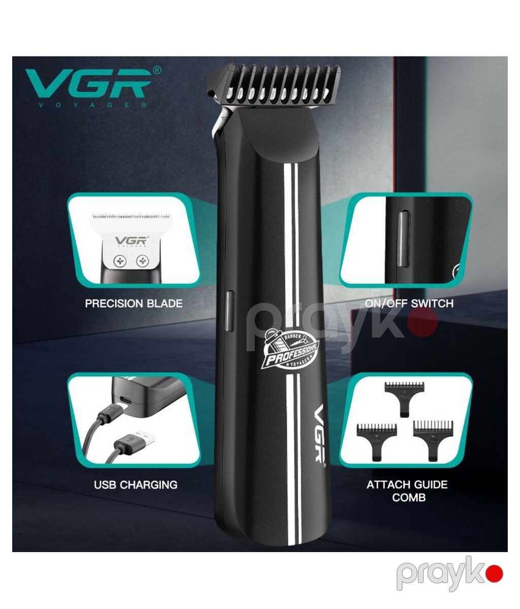 Trimmer VGR 007 - 600mAh / 120 Dəqiqə / 1 Sürət / Cord/Cordles / Typc — Saç kəsmə maşınları, Bakı (8)