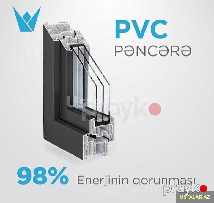 Şok Endırımlı Plastik qapı və pəncərə — Pəncərələr, qapılar, balkonlar, Bakı (6)