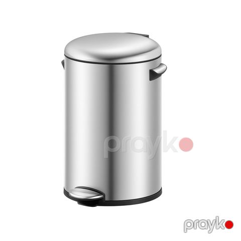 Zibil konteyneri pedal ilə Eko EK9217, paslanmayan polad/plastik, gümüşü, 8 l — Bakı