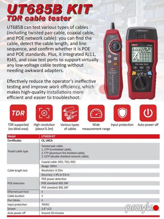Şəbəkə kabel testeri Unı-t UT685B+UT 683R KIT — Təmir və inşaat, Bakı (4)