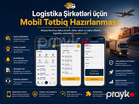 Logistika şirkətləri üçün mobil proqram hazırlanması Logistika — Bakı