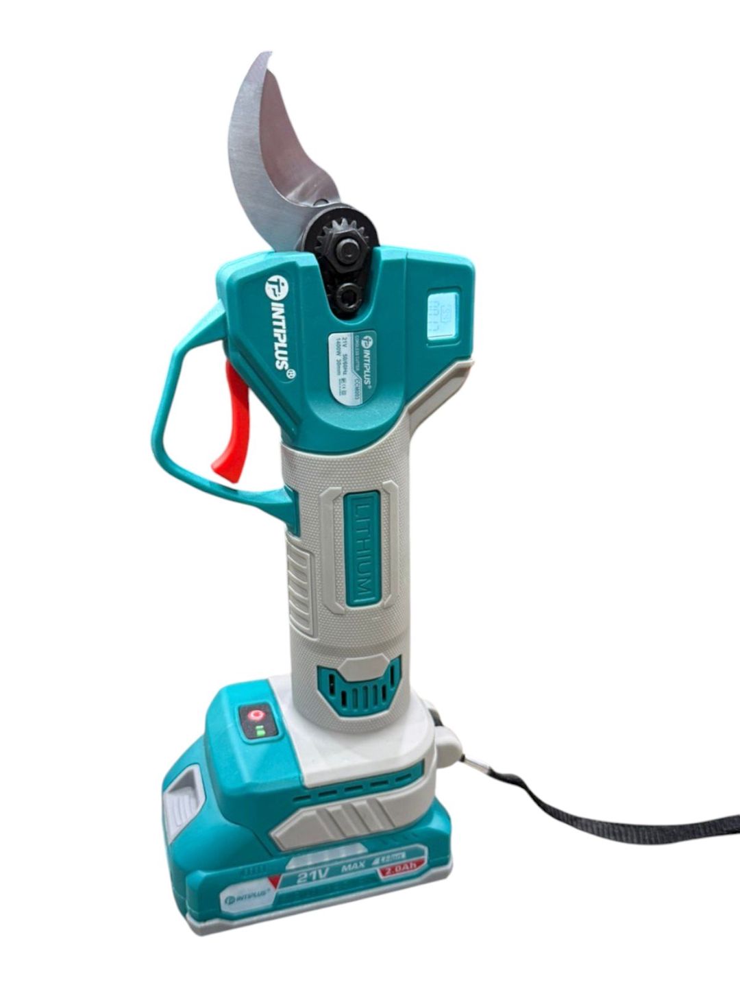 Bağ qayçısı Intıplus HHT_300894, akkumulyatorlu, 21 V, 2 Ah, 1400 Vt, rəqəmsal displeyli, firuzəyi/boz — Mallar, Bakı