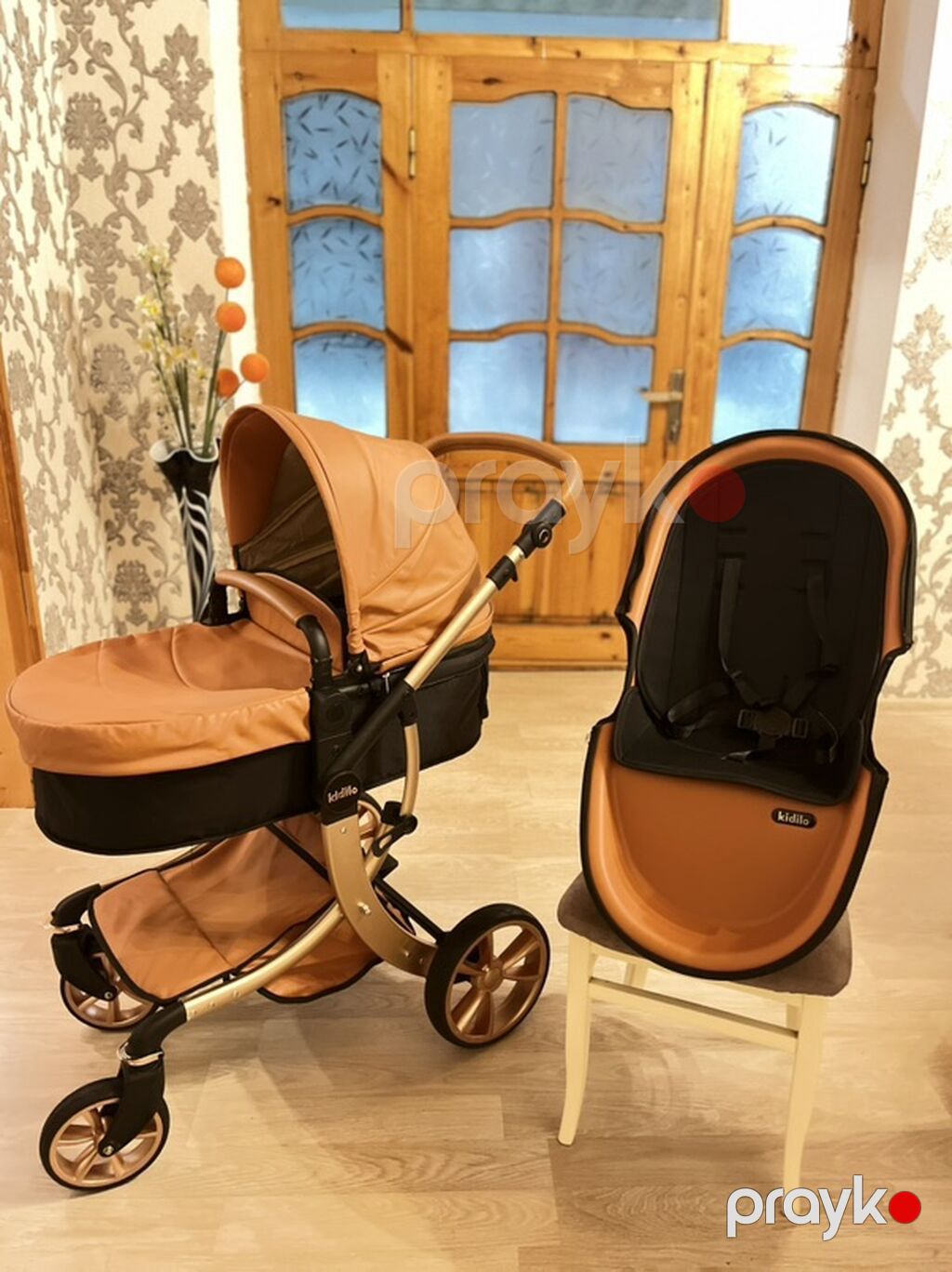 Uşaq arabası Kidilo 609, narıncı - Rəng: narıncı/qarışıq qara — Arabalalar, Digah (2)