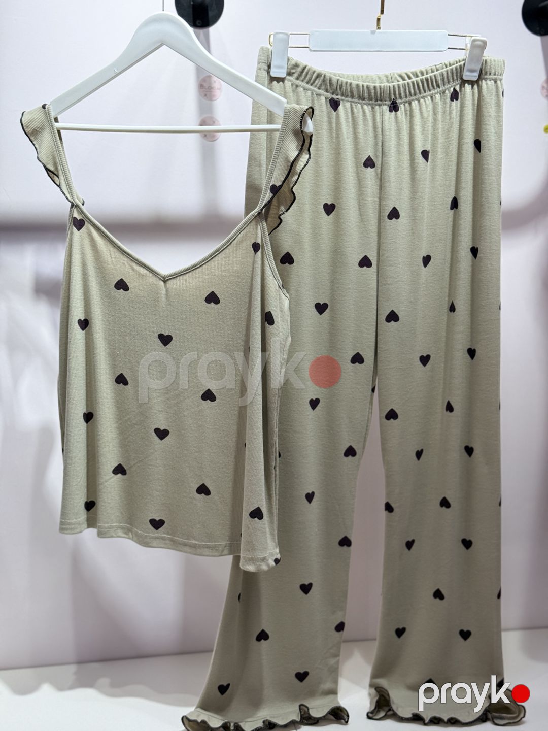 Şalvarlı pijama dəsti qadınlar üçün BP01, bej, elastan/viskoz, ölçü XL — Mallar, Bakı (2)