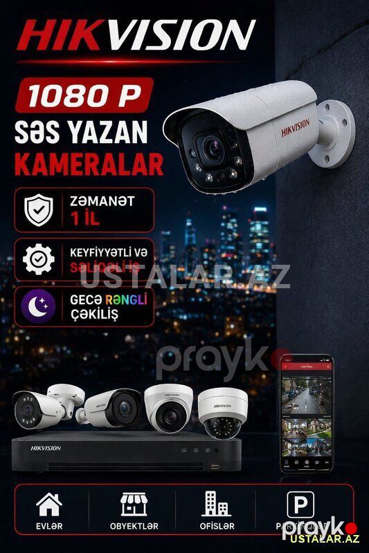 Kamera ustası Kamera quraşdırılması — Təhlükəsizlik sistemlərinin təmir və qurulması, Bakı (9)