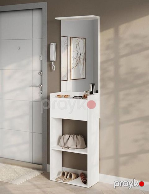 Ayaqqabı üçün rəf MB1, ağ, laminat, 183x50x30 sm — Bakı