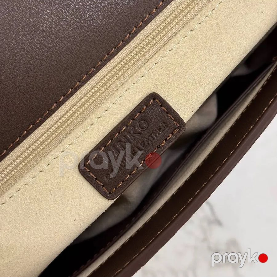 Pınko Love Bag Suede – Şokolad Rəngli Təbii Zamşa Qadın Çantası — Çantalar, çamadanlar, cüzdanlar, Bakı (6)