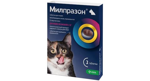Nematodoz əleyhinə həblər Krka Милпразон, 2-8 kq pişiklər üçün, 1 əd — Bakı
