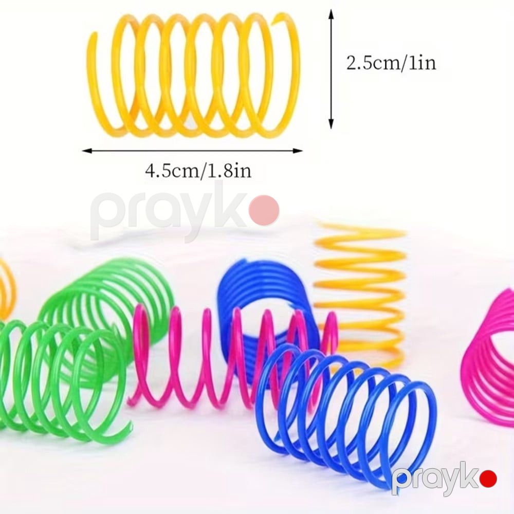 Pişiklər üçün oyuncaq No Brand plastik spiral yaylar, 4 ədəd, rəngbərəng — Mallar, Bakı (2)