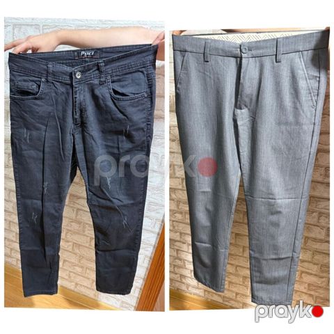 Kişi şalvarları – 2 model 1) Tünd boz/qaraya çalan jeans — Sumqayıt