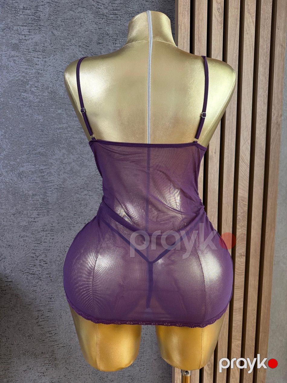 Kombinasiya No brand S2184, Tül, Bənövşəyi, ölçü One Size — Mallar, Bakı (2)