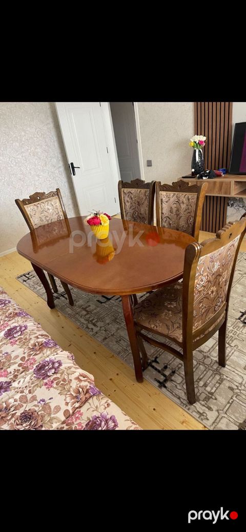 Qonaq otağı üçün, İşlənmiş, Açılan, Oval masa, 6 stul — Bakı