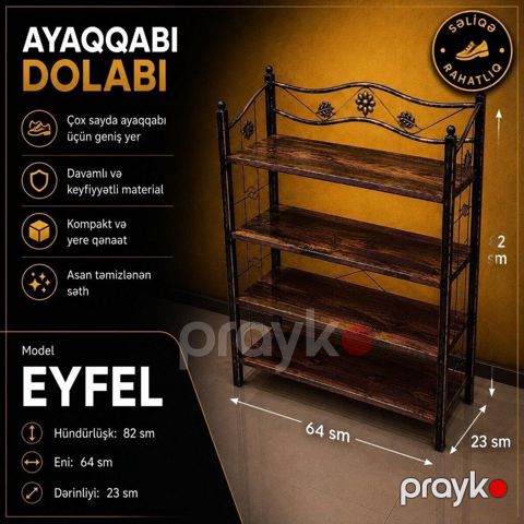Ayaqqabı dolabı Ayaqqabı dolabı Model. Eyfel Material laminatdır — Bakı