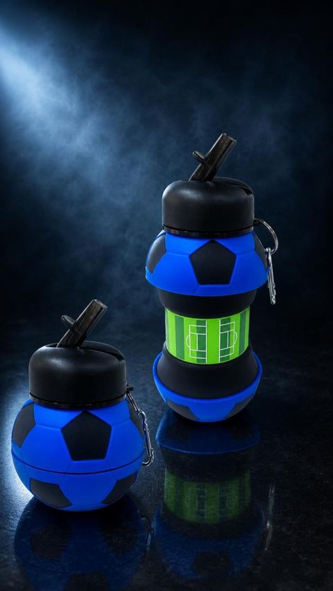 İdman su qabı, 550 ml, plastik, qara/göy — Bakı