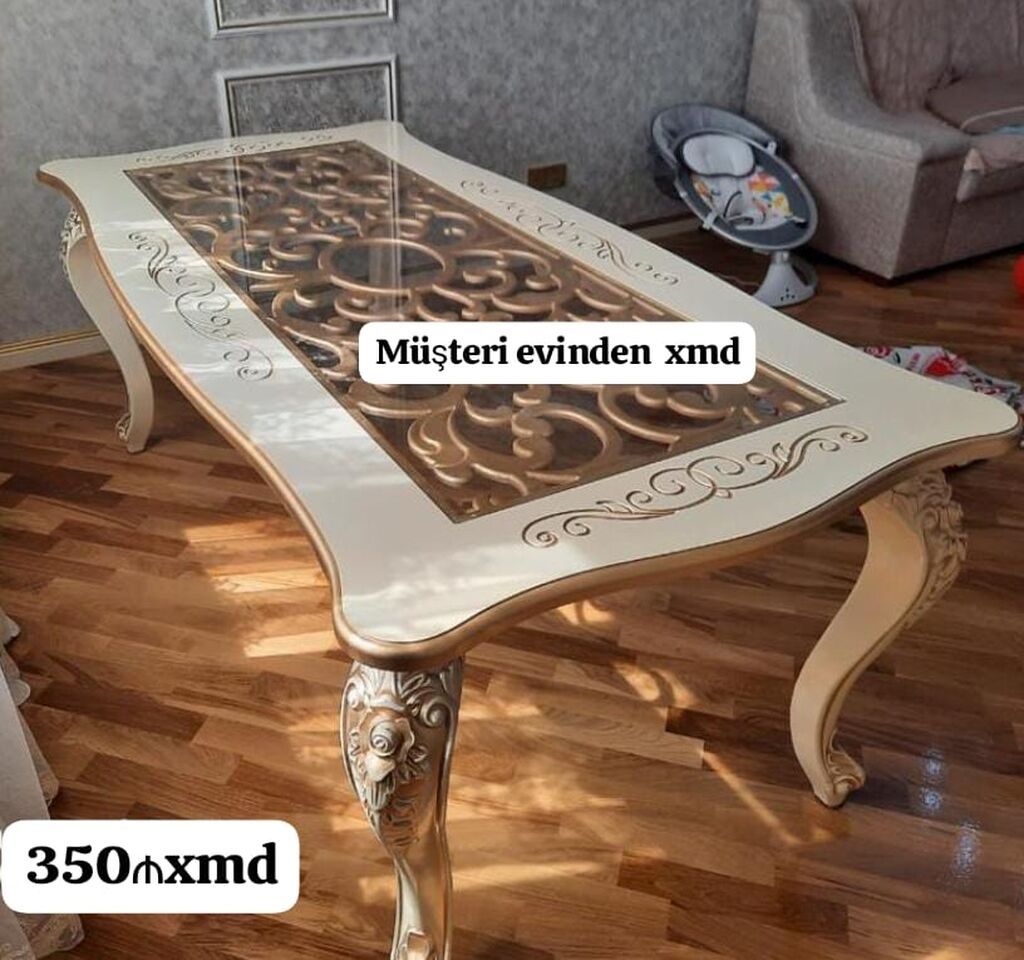 Qonaq masası, Yeni, Açılmayan, Şüşə, Dördbucaq masa — Masalar, Digah