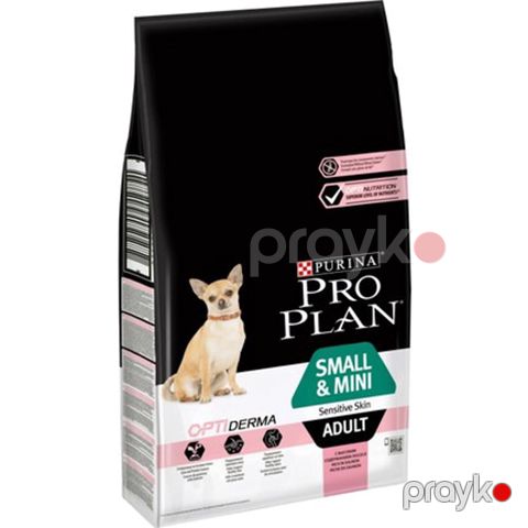 Quru yem Purina Pro Plan Sensitive Skin OptiDerma, xırda və cırtdan cinsli yetkin itlər üçün, qızılbalıqlı, 1 kq (çəki ilə satılır) — Bakı