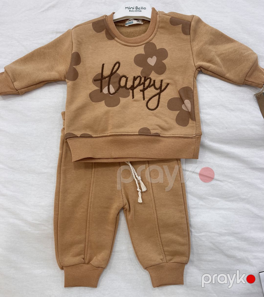 Şalvarlı dəst qızlar üçün, pambıq, qəhvəyi, 9-12 ay — Mallar, Bakı (2)