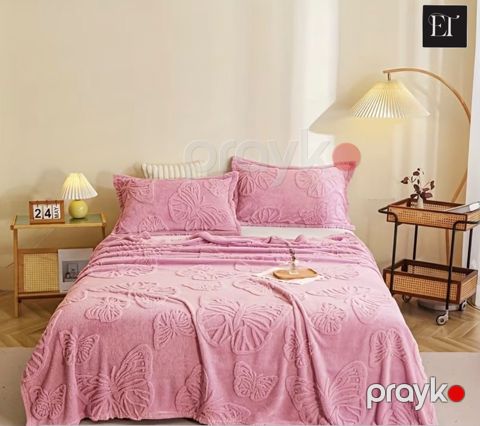 Pled-örtük 70879793, açıq çəhrayı, mikrofiber, 200x230 sm, ikinəfərlik — Bakı