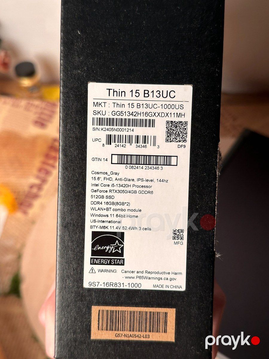 MSI Thin 15 B13UC-1000US Gaming Laptop — Noutbuklar, Bakı (7)