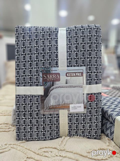 Pled-örtük Sarra Home VM015-0805, pambıq, boz, 220x240 sm — Bakı