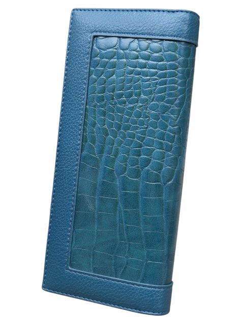 Qadınlar üçün poliuretan pulqabı, göy, 18.5x9 sm, 8 kart bölməsi, Çin istehsalı - Saralyn_C-6553A_Blue — Bakı