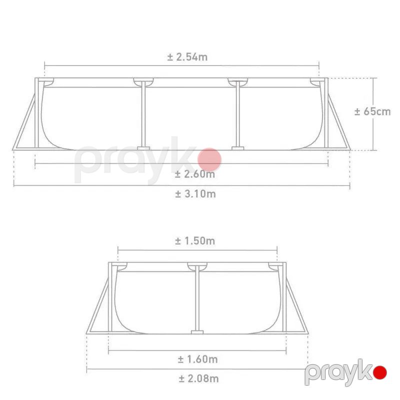 Hovuz Intex 2282TX28271gift, karkas, göy, 260x160x65 sm, həcm 2282 l — Hovuzlar, Bakı (2)