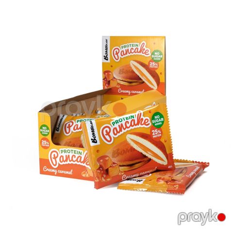 Şəkərsiz protein pankeyklər Bombbar, qaymaqlı karamel, 40 q x 10 əd