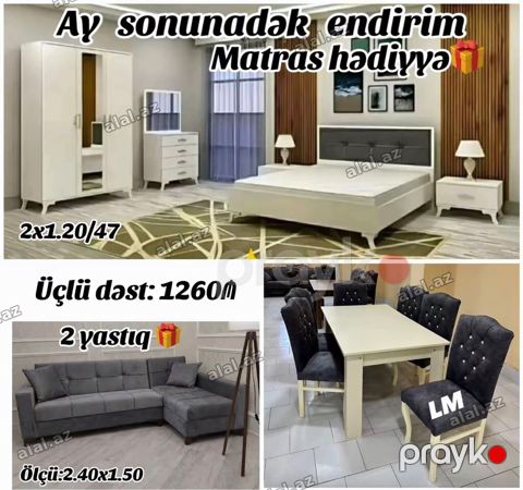 Mebel dəstləri – ay sonunadək endirim, matras hədiyyə 1) Yataq otağı — Sumqayıt