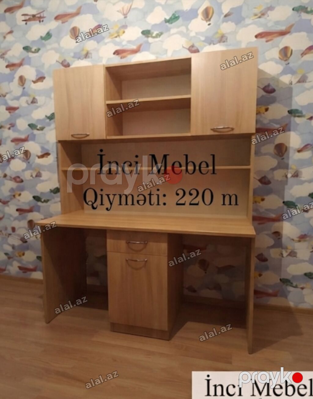 Düz masa, Stulsuz, Polkalı, Siyirməli, Azərbaycan, Sadə laminat — Mebel, Bakı (4)