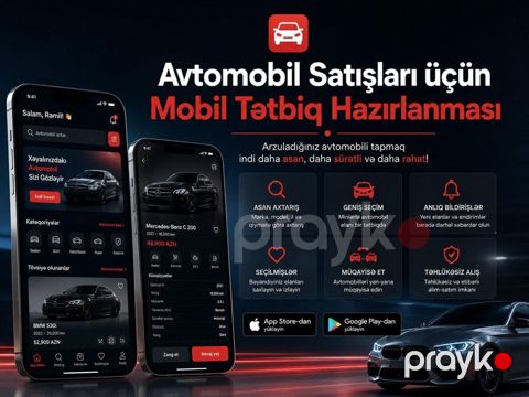 Avtomobil satışları üçün mobil proqram hazırlanması Avtomobil — Bakı