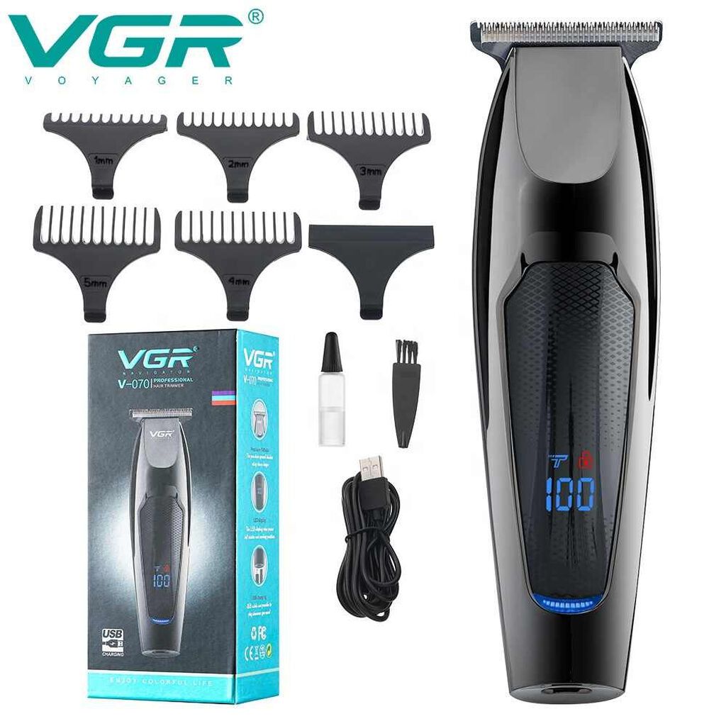 Trimmer VGR 070 600mAh / 5000RPM / Cord/Cordles / LED Displey Bütün — Saç kəsmə maşınları, Bakı
