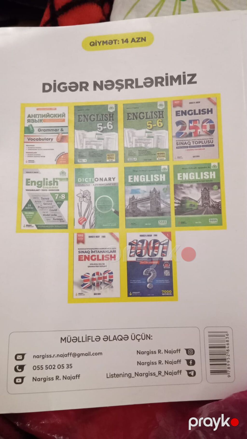 Məhsul: “İngilis Dili – Grammar & Vocabulary” (Nərgiz R. Nəcəf — Kitablar, Bakı (2)