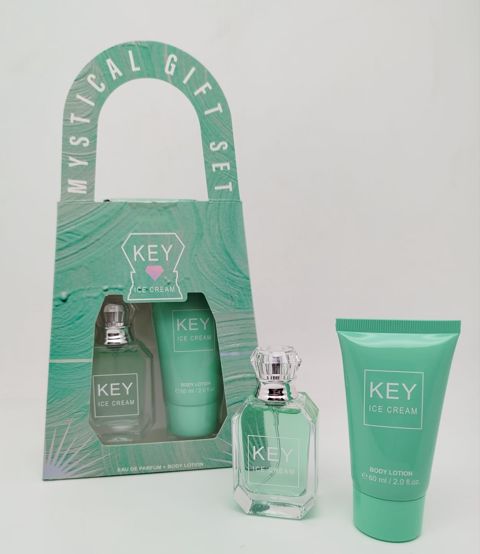 No Brand Key Ice Cream uniseks ətir dəsti (Bədən losyonu 60 ml + Ətir suyu 30 ml) — Bakı