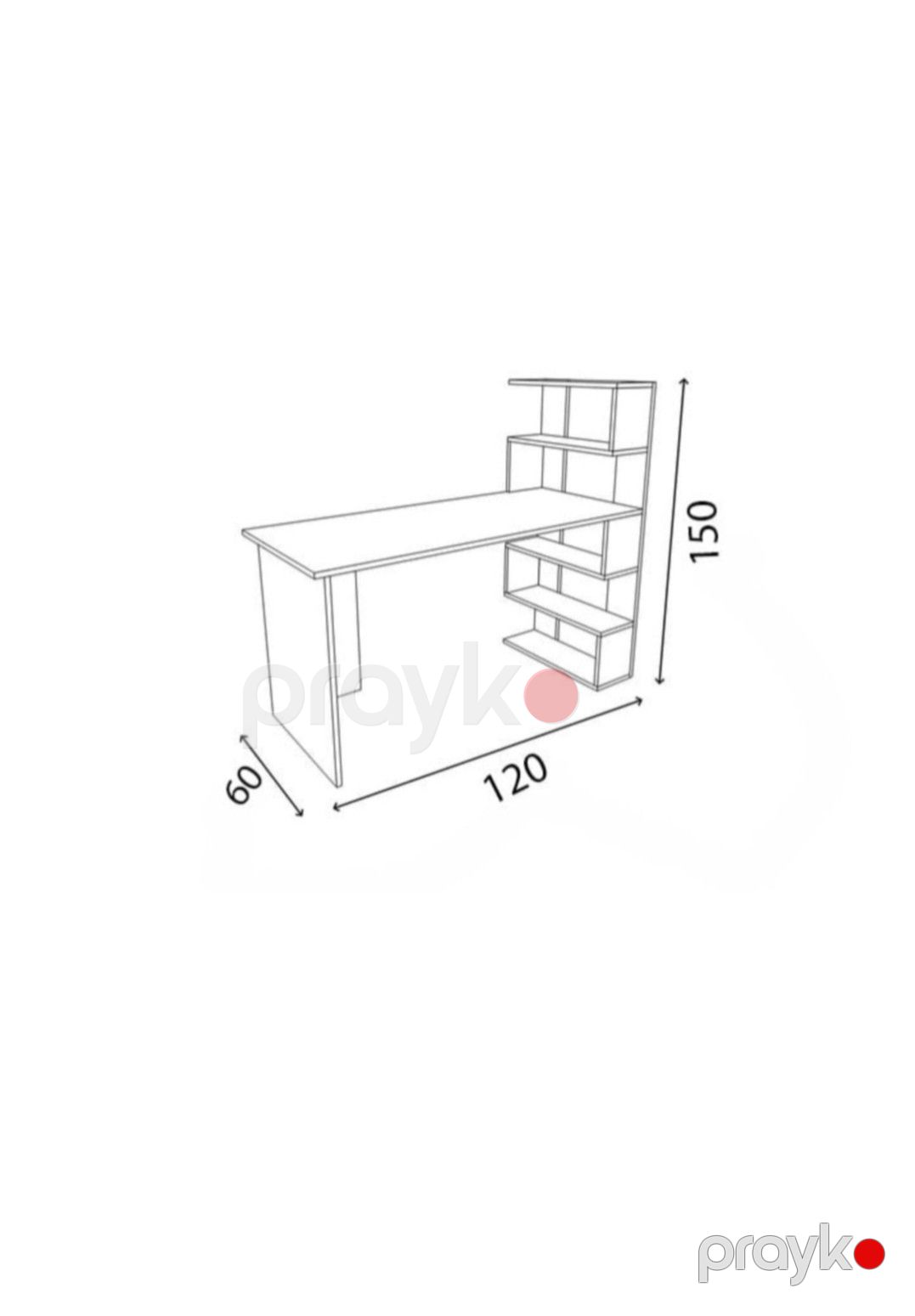 Kompüter masası 2566233, laminat, ağ, 150x150x60 sm — Mallar, Bakı (2)