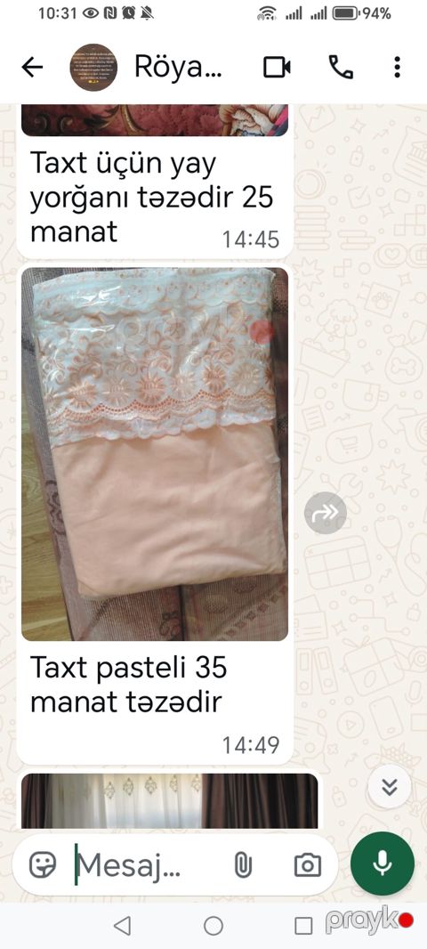 Məhsul: Taxt üçün yay yorğanı və taxt pasteli (çarşaf dəsti) - Yay — Bakı