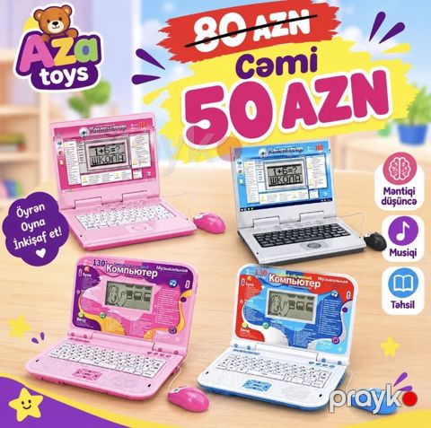 Uşaq üçün interaktiv tədris noutbuku – Aza Toys - Məqsəd — Xırdalan