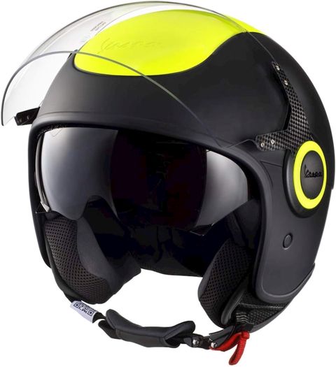 Motosikl dəbilqəsi Vespa VJ Fluo, ABS-plastik, qara/sarı, ölçü XS — Bakı