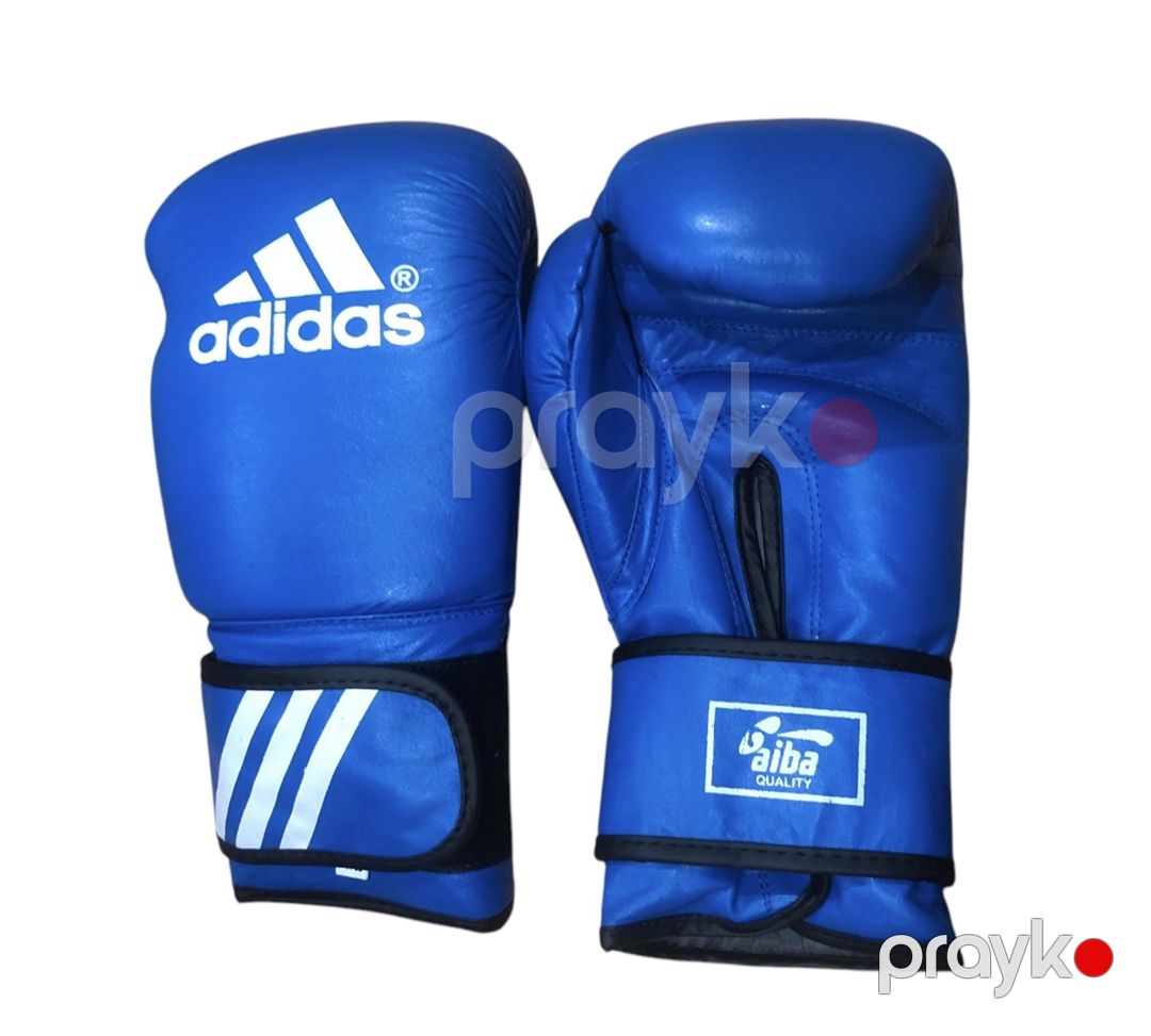 Boks üçün 14oz ölçülü təbii dəri mavi boks əlcəyi — Mallar, Bakı (3)