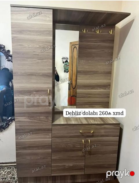 Dehliz dolabı – 260₼ - Material: ağac naxışlı laminat - Rəng: açıq — Sumqayıt