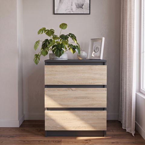 Komod 2272, Ldsp, antrasit/sonoma, 80x80x40 sm — Bakı