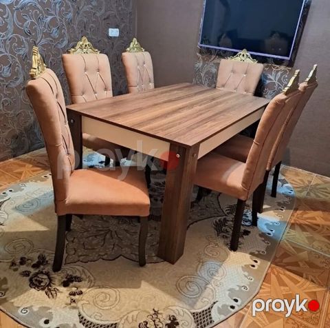 Qonaq otağı üçün, İşlənmiş, Açılmayan, Dördbucaq masa, 6 stul — Bakı