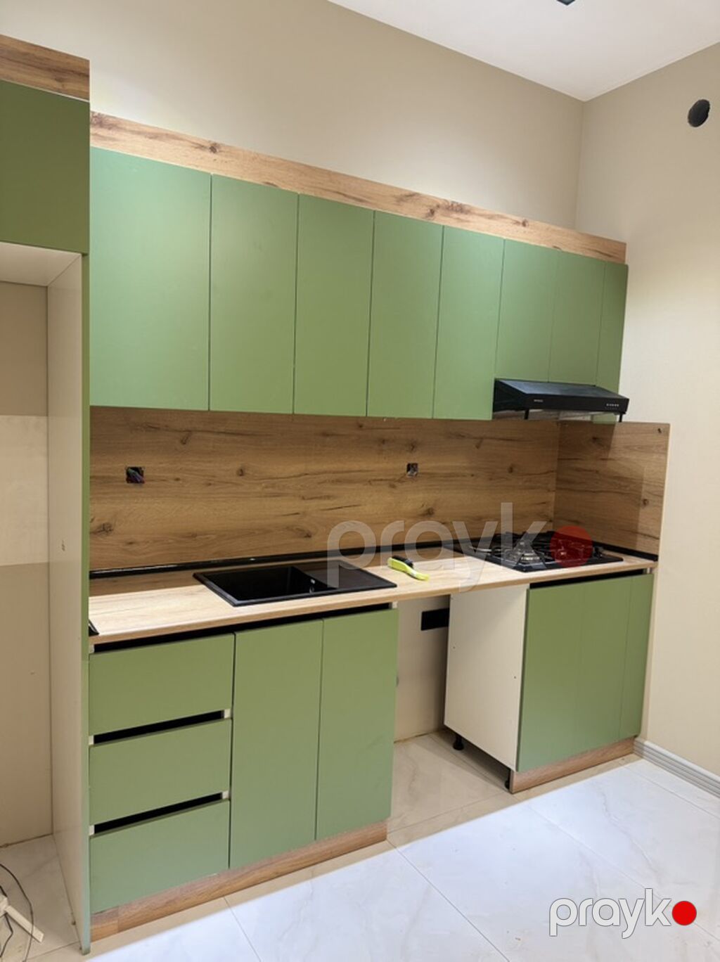 Sifarişlə mətbəx dəsti, Sadə laminat — Mətbəx mobilyası, Qusar (4)