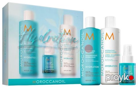Saç baxımı dəsti Moroccanoil Spring Kit Hydration (şampun 250 ml + kondisioner 250 ml + yuyulmayan kondisioner 50 ml + bədən losyonu 10 ml) — Bakı