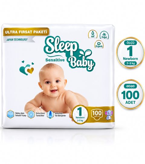 Uşaq bezi Sleep Baby Sensitive Newborn, ölçü 1, 100 əd — Bakı