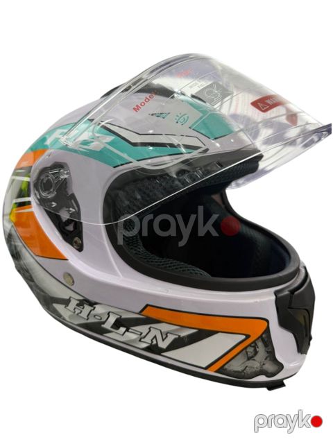 Motosikl dəbilqəsi HLN R8, ağ — Bakı