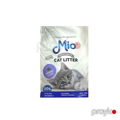 Topalaşan doldurucu Mio Cat Litter pişiklər üçün, bentonit ilə, lavanda ətri ilə, 20 l — Bakı