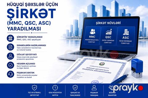 Hüqüqi şəxslər üçün şirkət (MMC, QSC, ASC) yaratması — Bakı